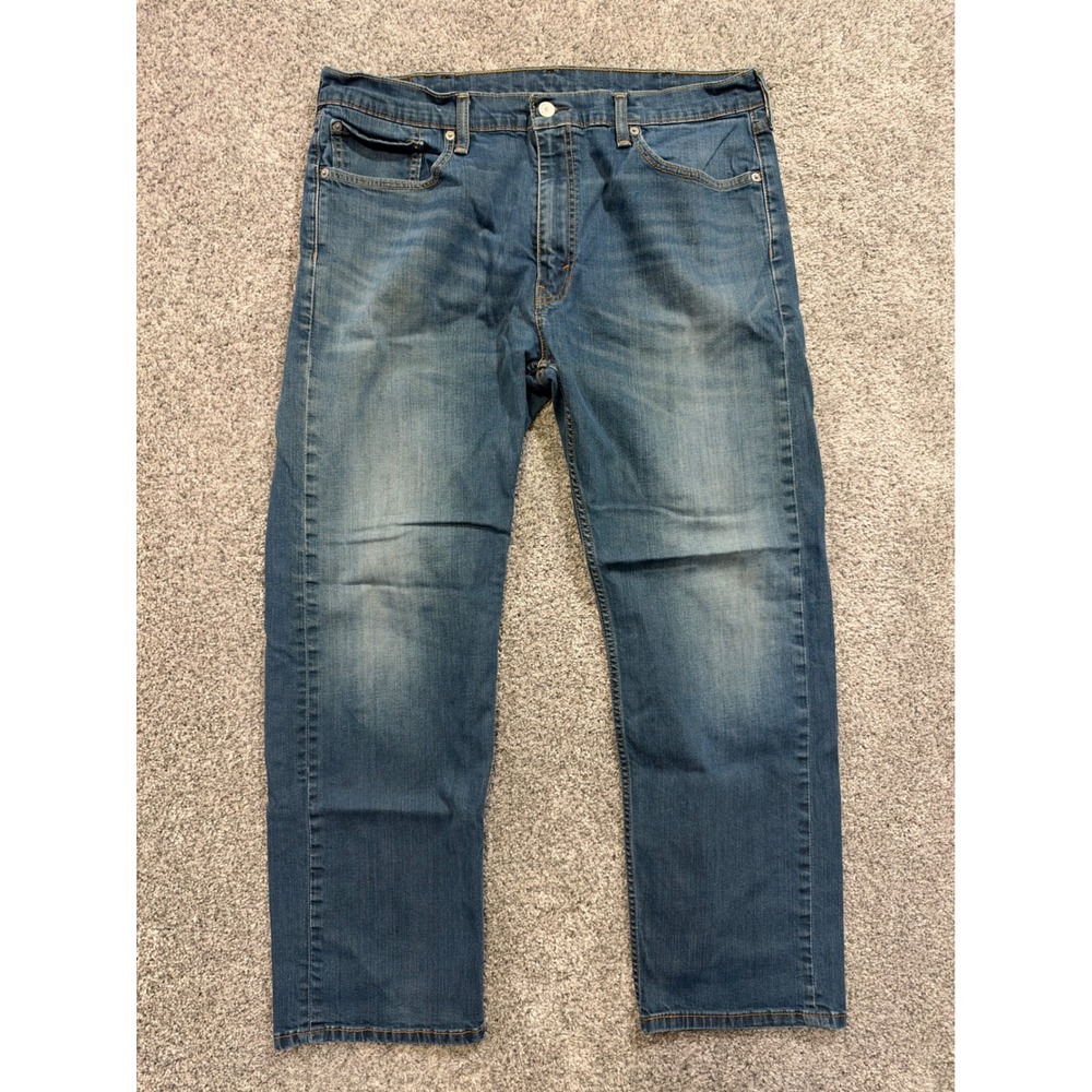 Levis 505 Jeans Mens 38x30 Blue Regular Fit Straight Leg Stretch 00505-1064